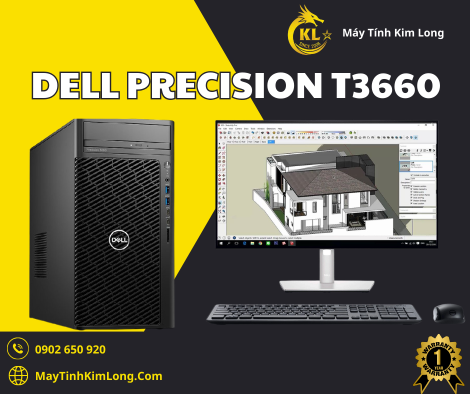 Máy Trạm Dell Precision 3660 Tower i9-13900 2.0GHz/ DDR5 16GB/ 256GB SSD + 1TB Sata/ Nvidia T400 4GB/ PSD 300W